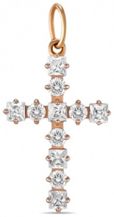 Крестик ЛУКАС K59026 вес 1.94 г золото, фианит