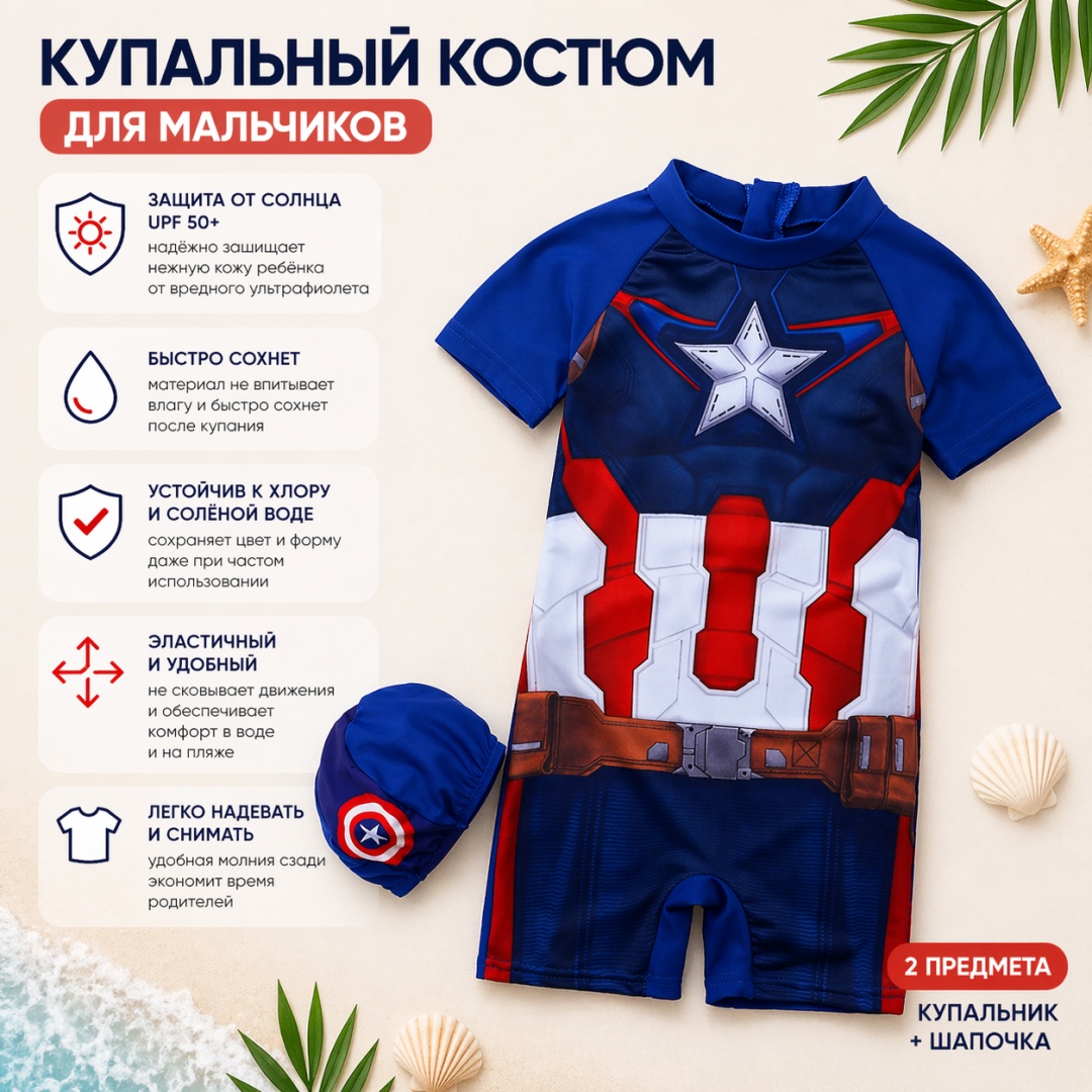 Комбинезон Kids Tales Капитан Америка синий