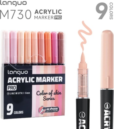 Маркер Languo M730-6, 9 шт, 1 мм, Мультиколор