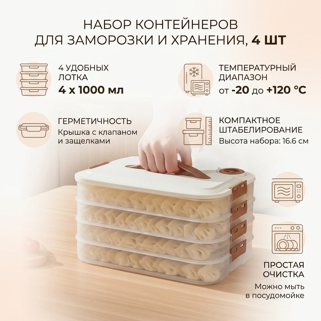 Контейнер 326511 4 шт, пластик