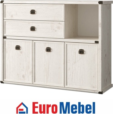 Комод Euromebel 18521, 126.60x40.30x99.6 см, светло серый