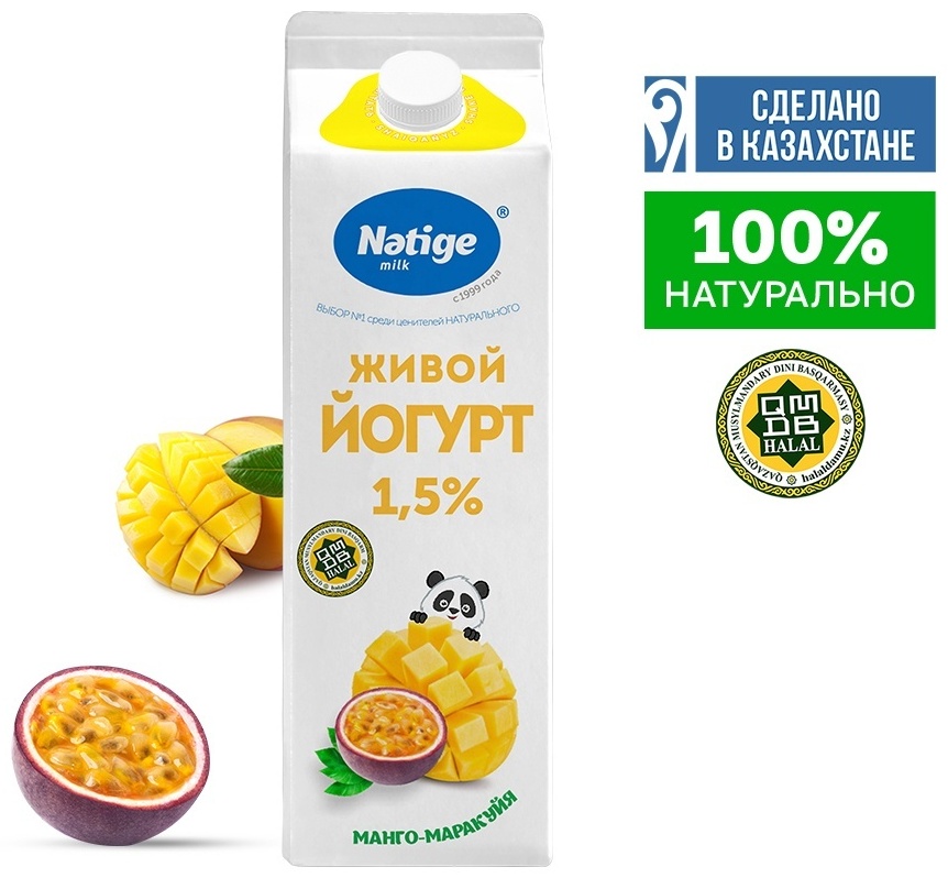 Купить Йогурт Nәtige Живой манго, маракуйя 1.5% 900 г в ...
