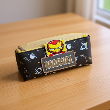 Пенал Marvel Железный человек, застежка молния, бежевый