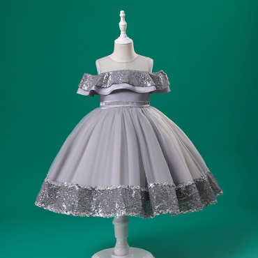 Нарядное платье серый