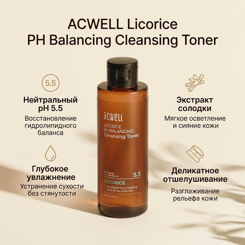 ACWELL тонер Licorice PH Balancing Cleansing 300 мл