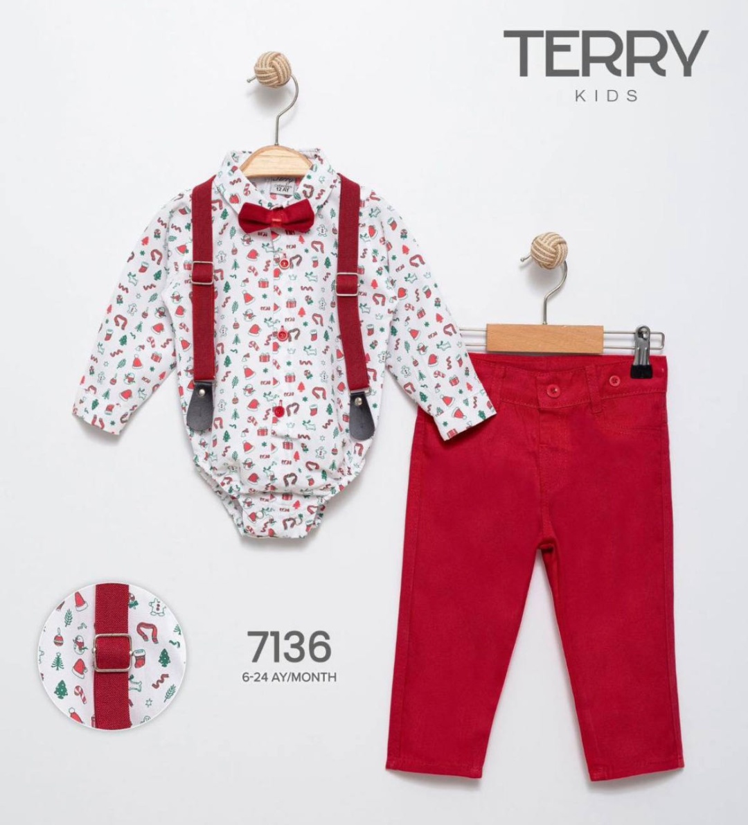 Комплект Terry белый, красный