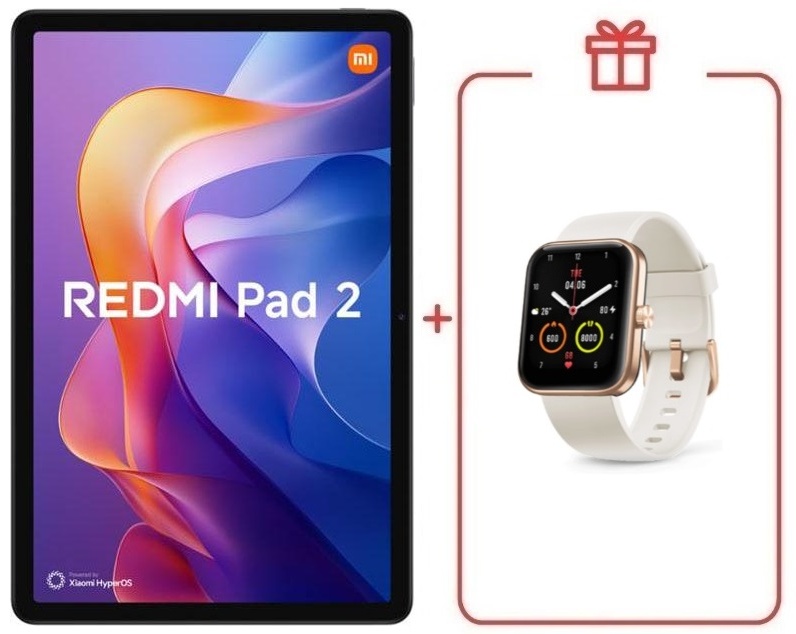 Планшет Xiaomi Pad 2 4G + смарт-часы 70mai Maimo WT2105 розовый 11 дюйм 4 Гб/128 Гб серый