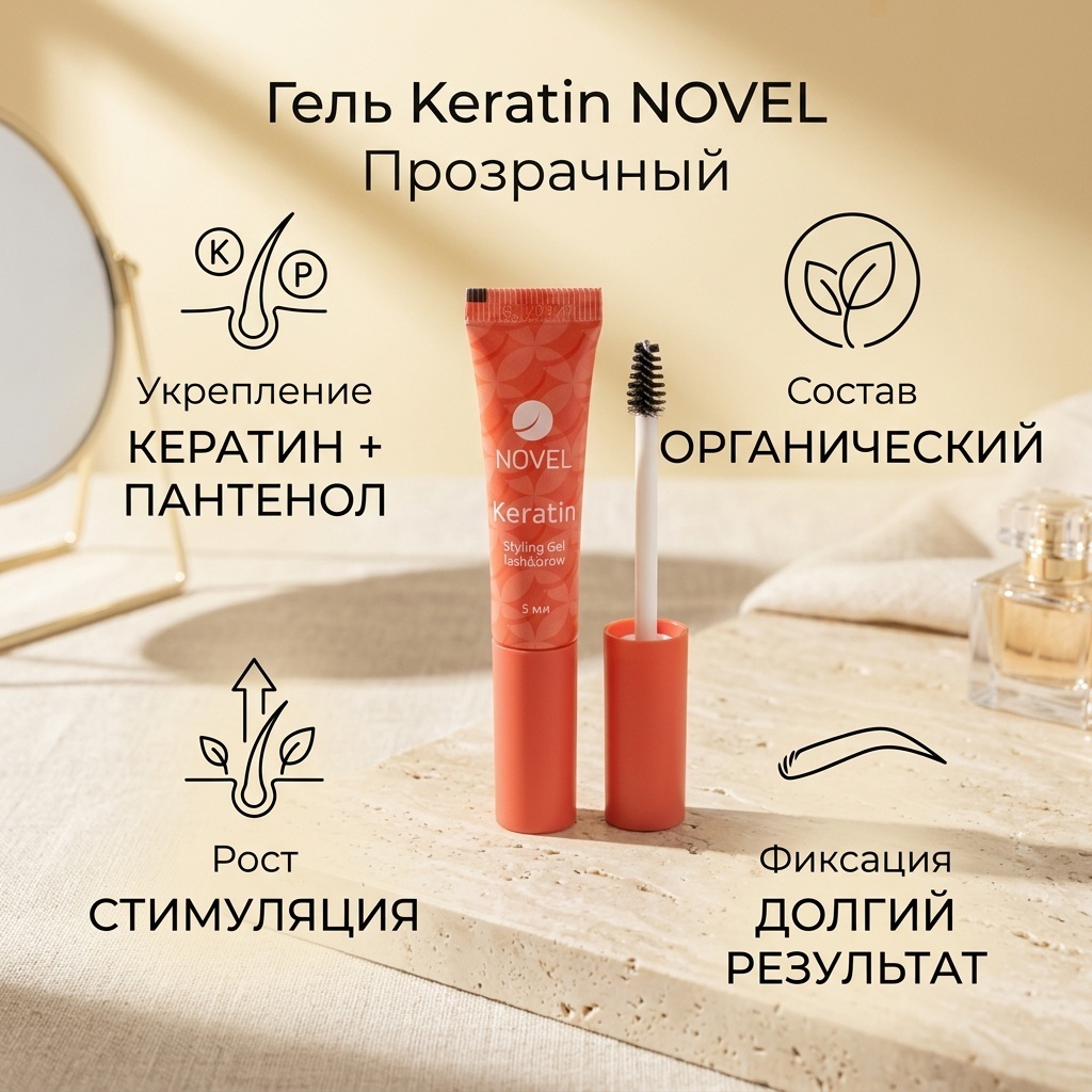 Novel гель Keratin Прозрачный 5 мл