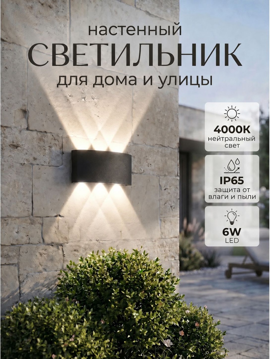 Бра накладной LED, черный