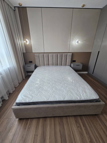 Кровать Elif-room двуспальная, 180x200 см (с матрасом, без подъёмного механизма) бежевый