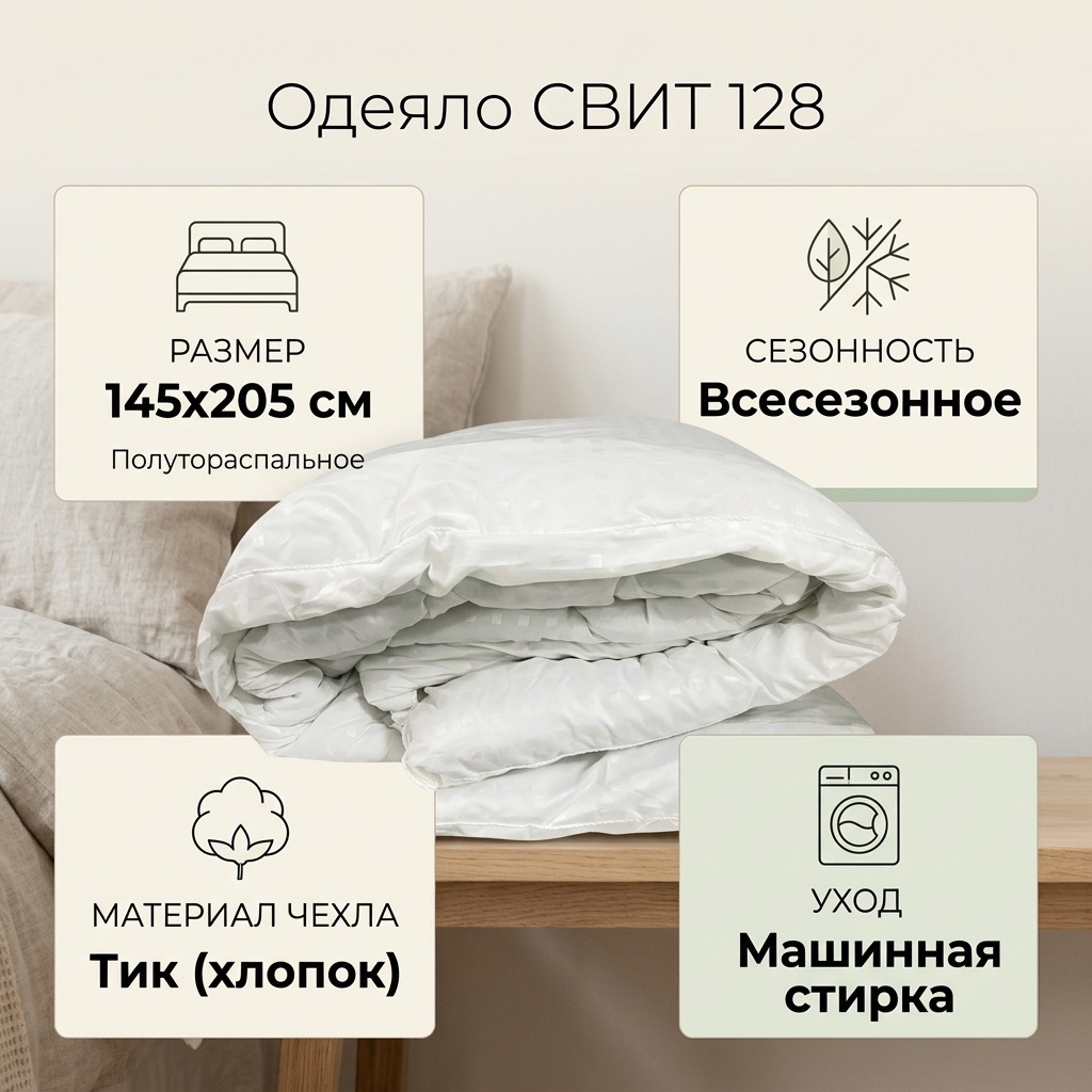 Одеяло СВИТ квадр555 145x205 всесезонное