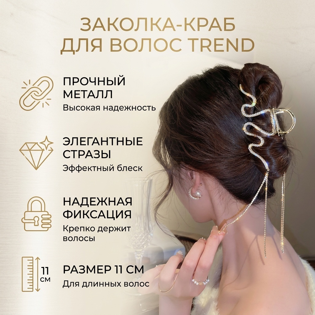 Trend заколка краб 1 шт