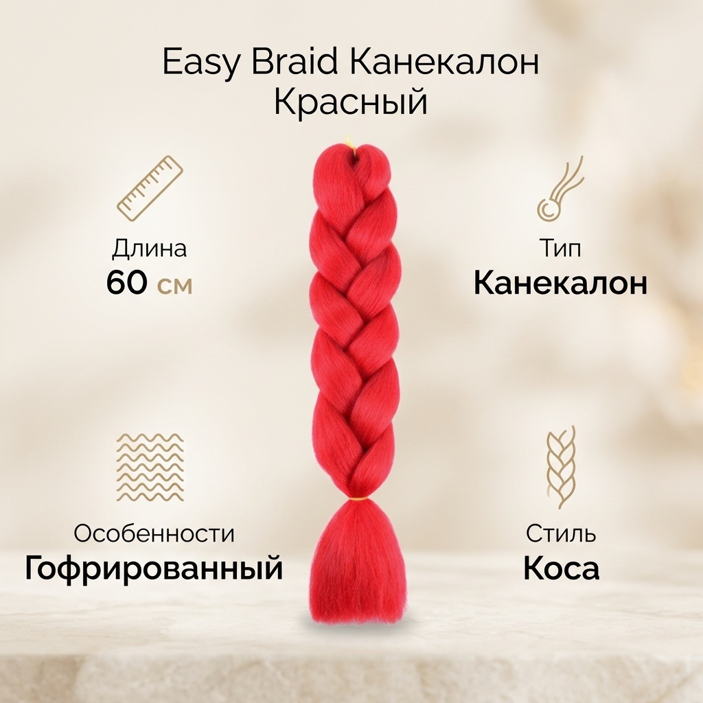 Easy Braid канекалон красный женский