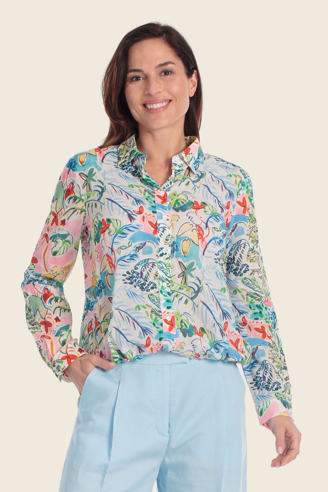 Блузка GERRY WEBER белый, мультиколор