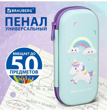 Пенал Brauberg 206923189, застежка молния, мультиколор