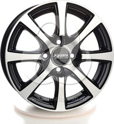 PROMA Колизей Алмаз матовый 60.1 6x15/4x100 D60.1 ET50 4 диска черный, серебристый, графит