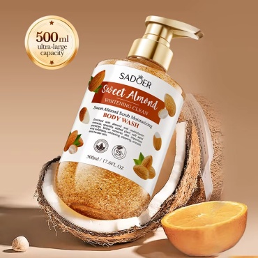 SADOER гель Sweet Almond Scrub Whitening and Moisturizing Body Wash для тела 500 мл