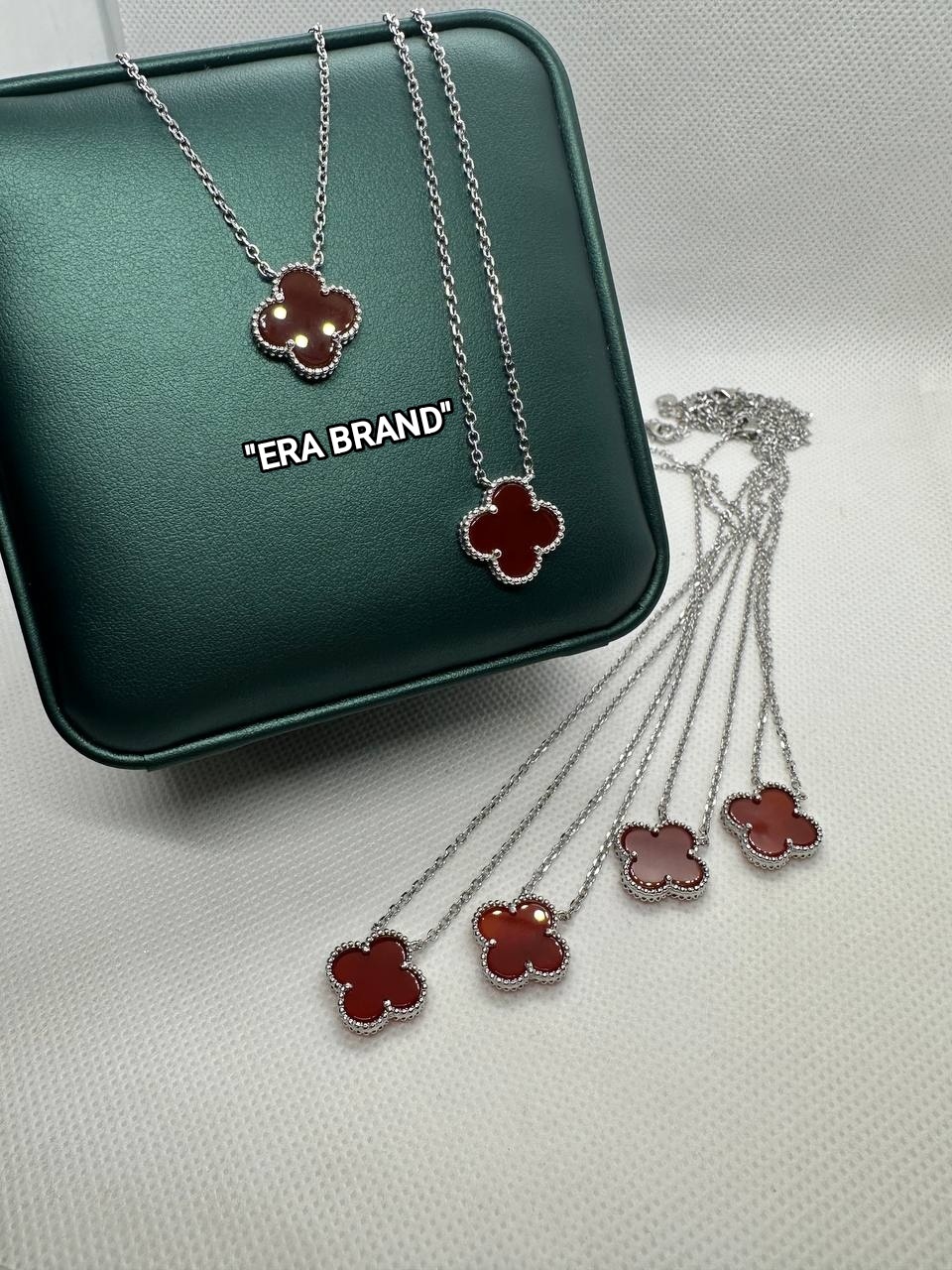 Колье Silver "ERA BRAND" длина 50 см вес 4 г серебро, родий, керамика, сердолик