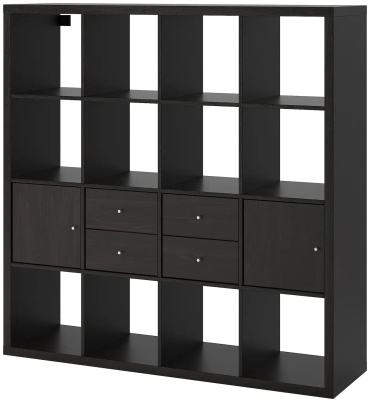 Стеллаж напольный IKEA КАЛЛАКС, 147x39x147 см, черный, коричневый
