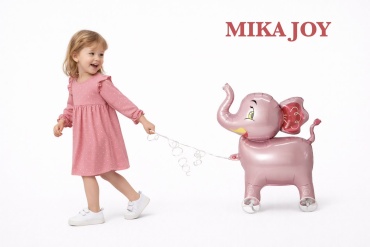 Воздушный шар MIKA JOY Слоник на колесиках 1 шт, розовый