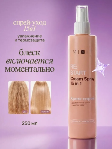 MIXIT Restart 15 в 1 блеск и объем крем-спрей 250 мл