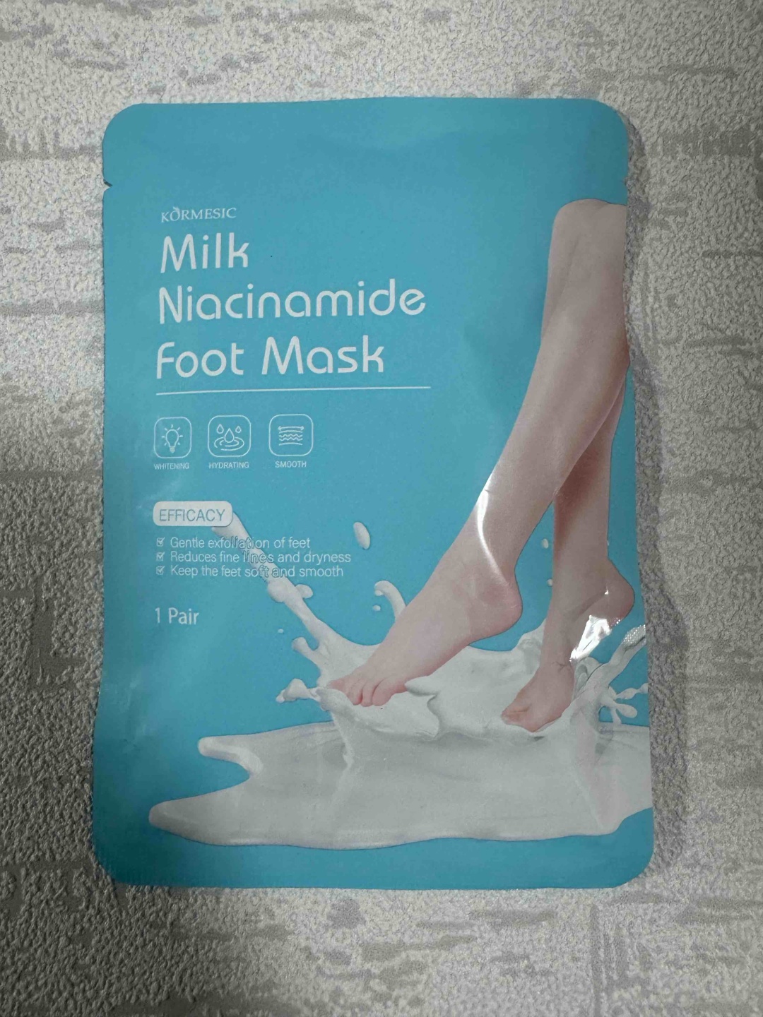 Kormesic маска для ног Milk Niacinamide 1 пара