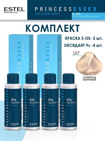 ESTEL PROFESSIONAL Essex sos 107 Суперблонд коричневый крем-краска 360 мл