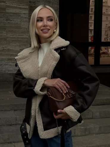 Дубленка Miss Diva коричневый