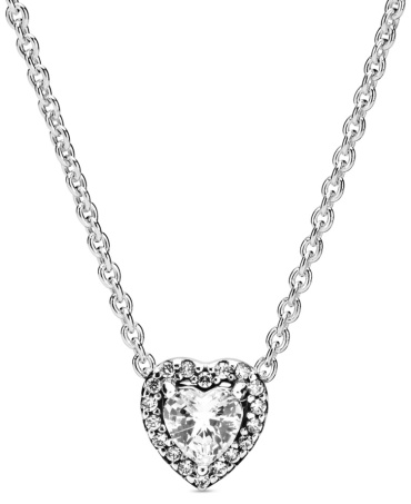 Колье PANDORA «Возвышенное сердце» 398425C01-45 длина 45 см вес 3.28 г серебро, цирконий