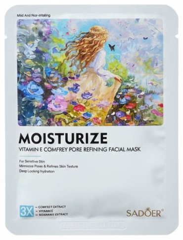 Маска для лица SADOER тканевая Vitamin E Comfrey Pore Refinement 1 шт