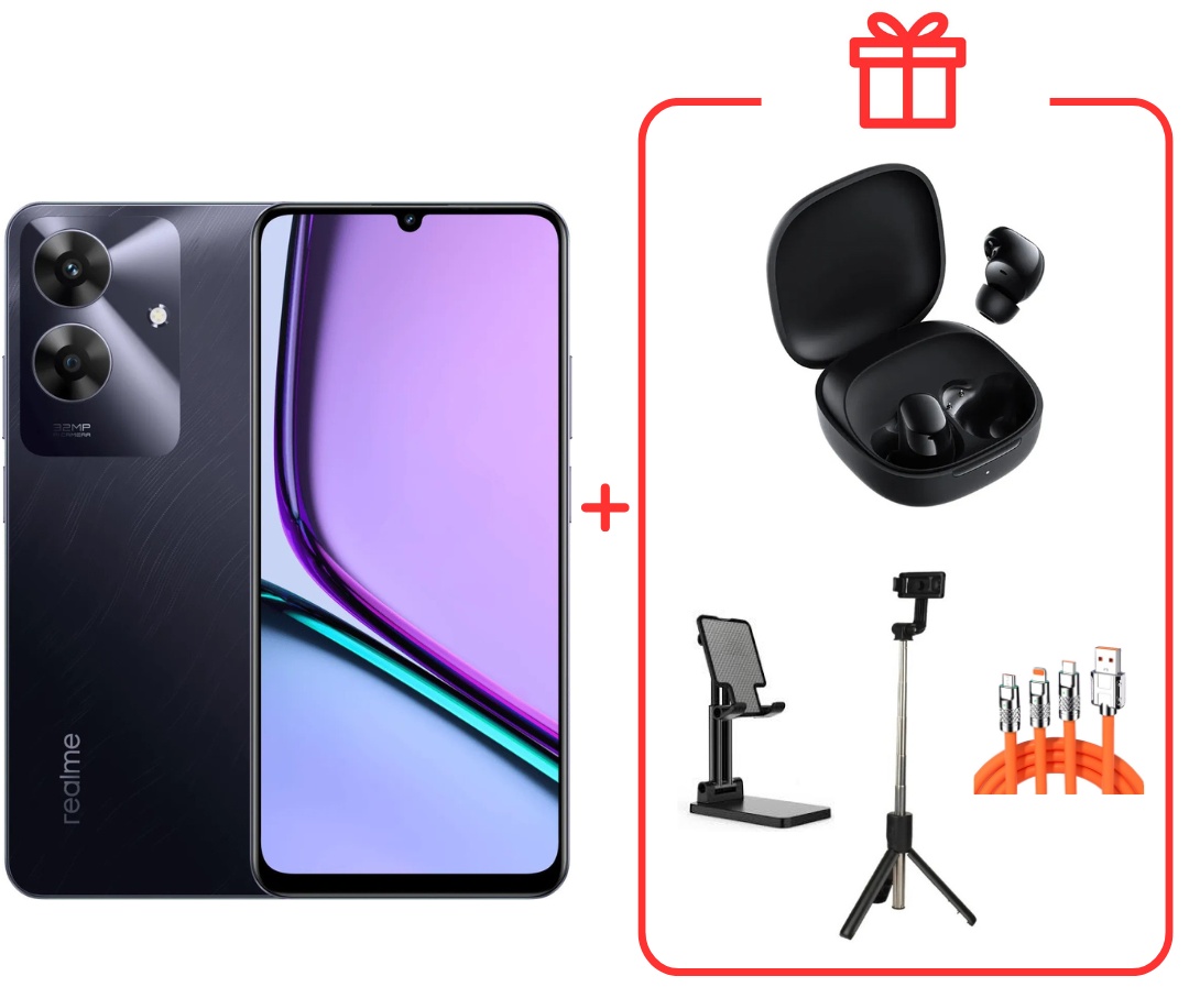 Смартфон Realme Note 60 4 ГБ/128 ГБ черный + подарок