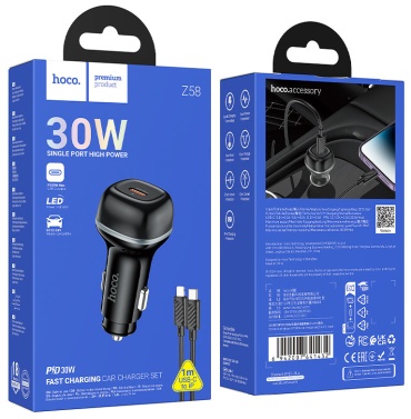 Hoco Z58 HOCO PD/LIGHTNING USB Type-C, Lightning 30 Вт черный