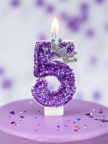 Свеча GUOTAI цифра 5, 1 шт 7.5 см