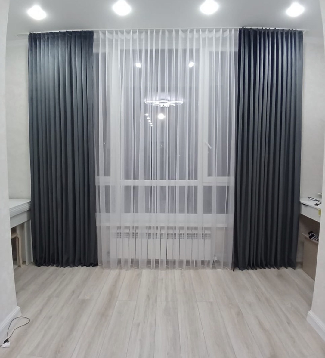Комплект 300x280 см 3 шт, велюр, серый