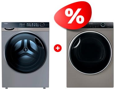 Haier HW100-BD14378S + cушильная машина Haier HD90-A2979S серебристый