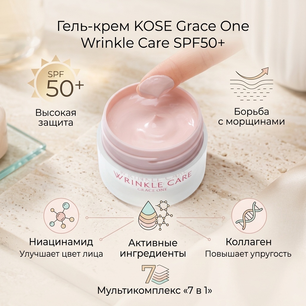 KOSE COSMEPORT крем-гель Гель-крем против морщин SPF50+ для лица, для зоны декольте 60 мл