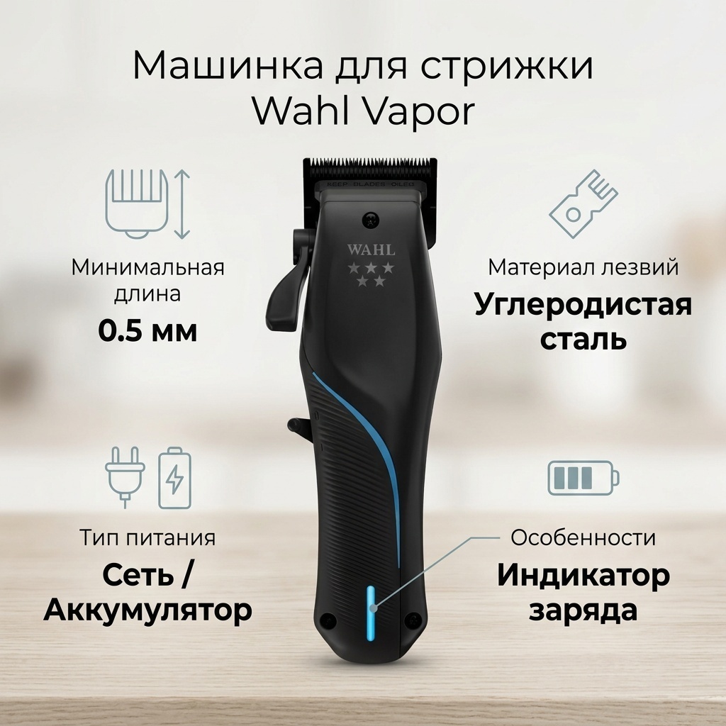 Машинка для стрижки Wahl Vapor черный