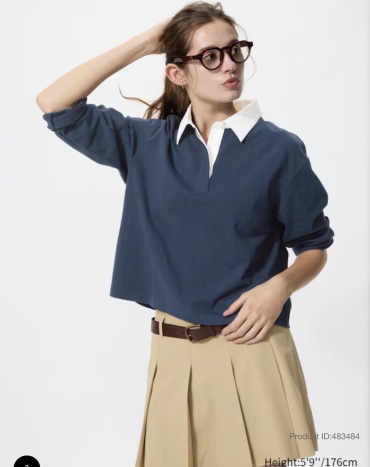 Поло Uniqlo Полоска синий