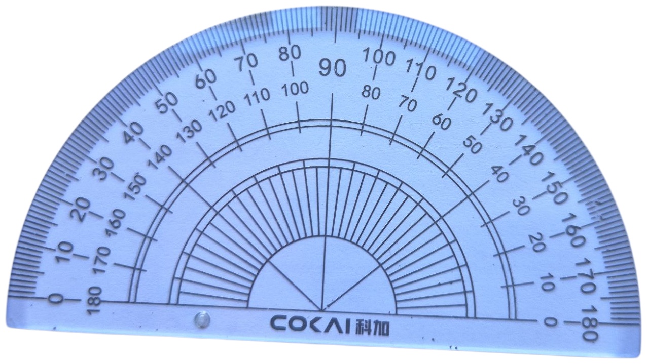 Транспортир Cokai 80430, пластик, прозрачный