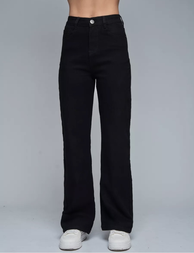 Джинсы широкие и расклешенные Denim черный