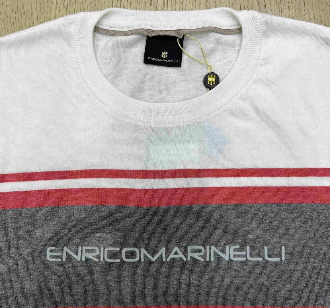Поло Enrico Marinelli серый, белый