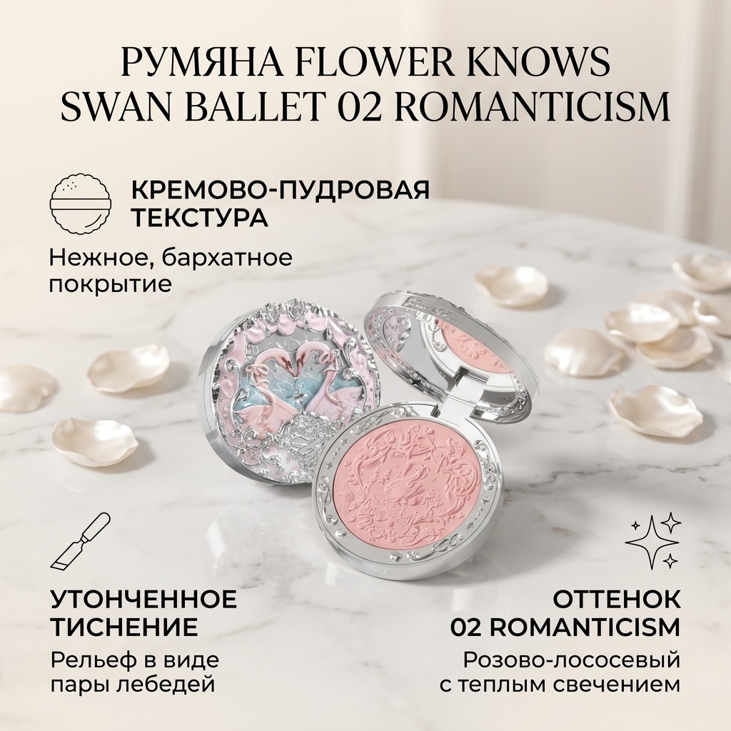 Flower Knows Swan Ballet румяна 02 Romanticism