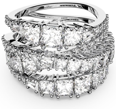 Кольцо Swarovski 5584646 размер 18 ювелирный сплав, кристаллы Swarovski, серебристый