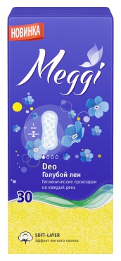 Meggi прокладки ежедневные Panty Soft Deo голубой лен 30 шт