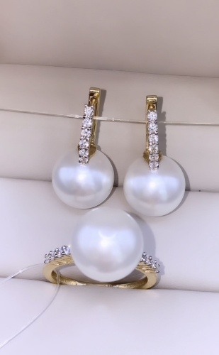 DN Jewelry 12 вес 12 г золото, бриллиант, культивированный жемчуг