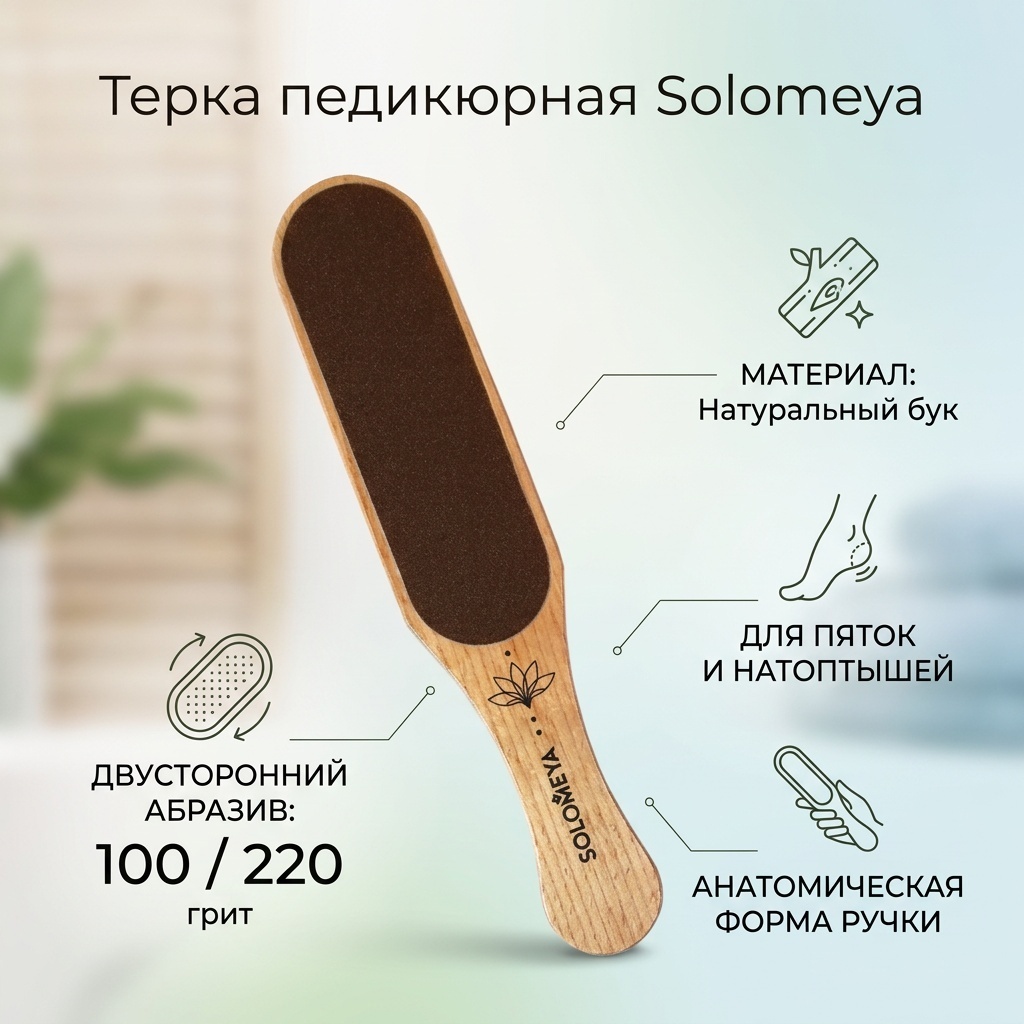 Solomeya терка педикюрная 100/220 грит 1 шт