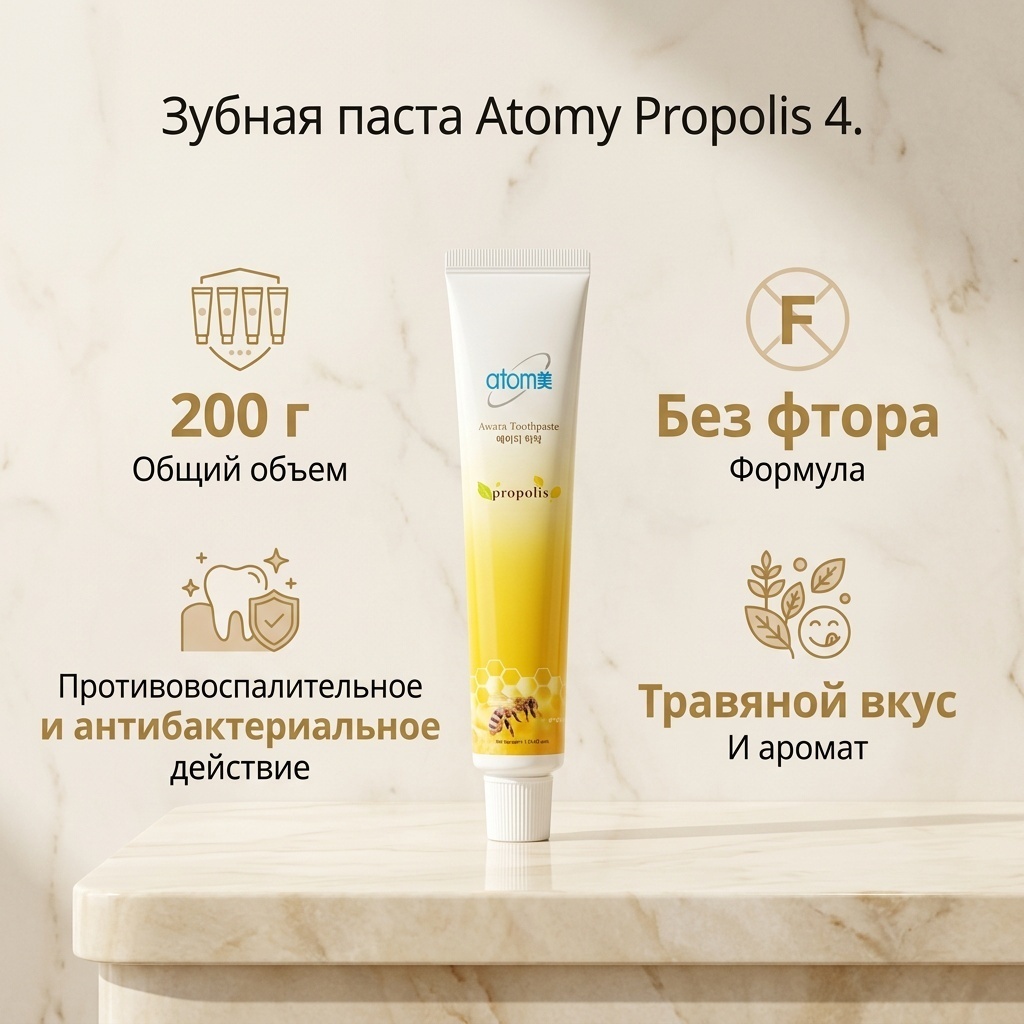 Atomy зубная паста Propolis 4. 200 г