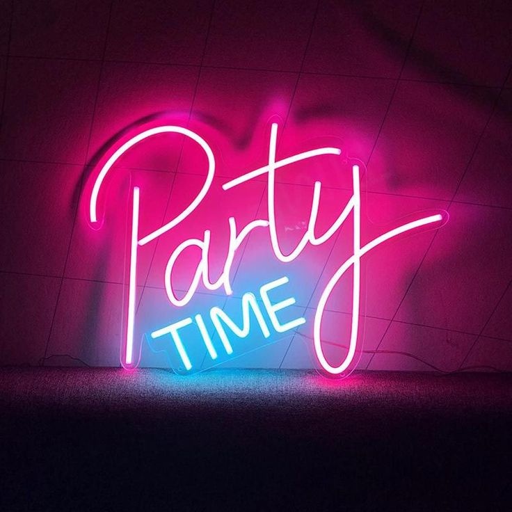 Neon.Omir неоновая вывеска настенный Party time, розовый, синий