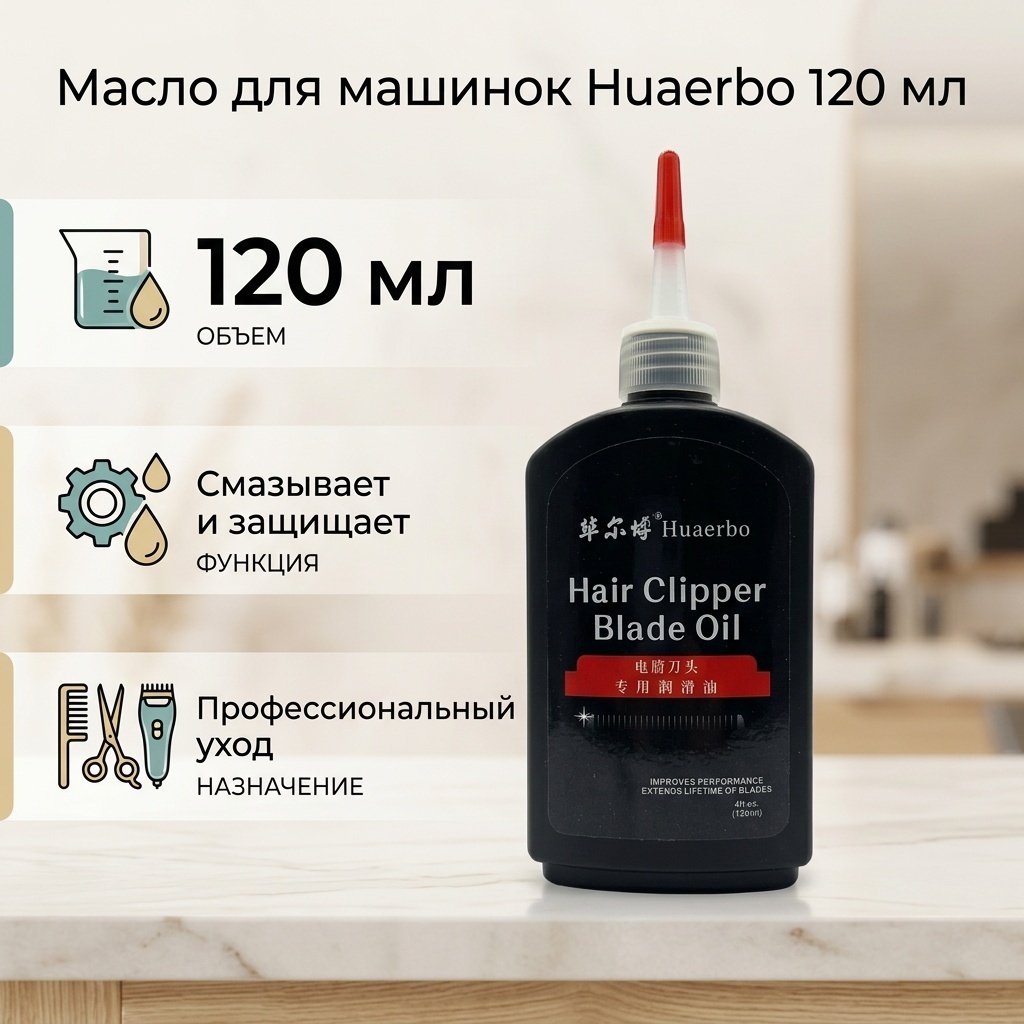 Huaerbo масло для смазки машинок и ножниц прозрачный 120 мл