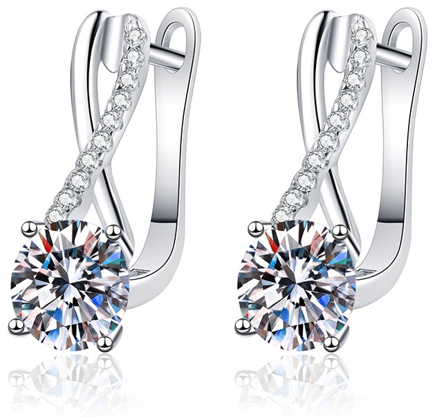 Серьги Bloomy BL-7763 вес 3 г серебро, муассанит